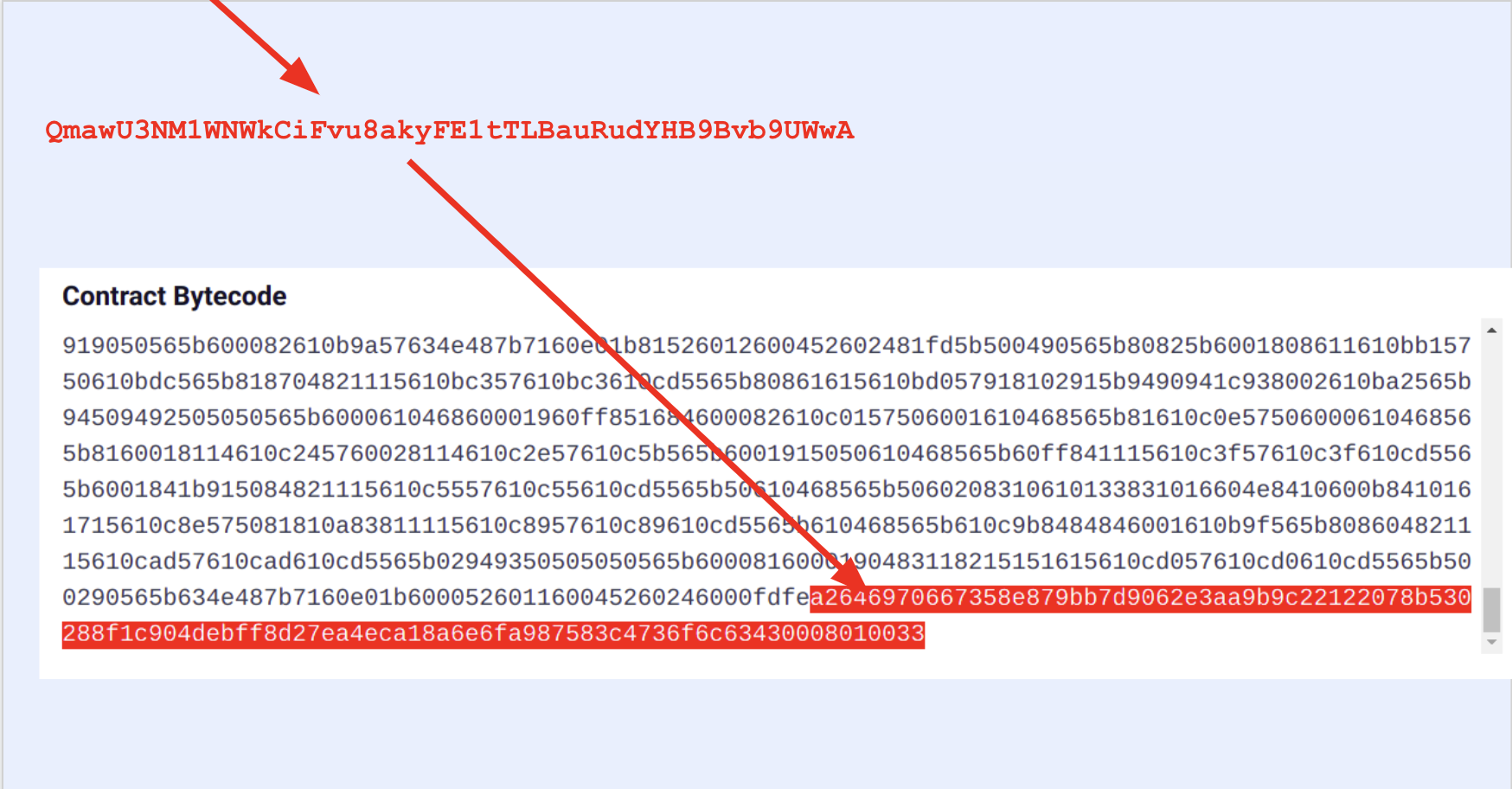 The change of the auxdata when the hash changes